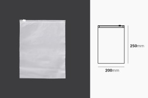 Sachets d'emballage en plastique 200 x 250 mm, semi-transparents mats avec fermeture éclair - 100 pcs-εικόνα_διαστάσεις