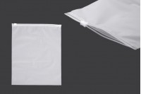 Sachets d'emballage en plastique 250 x 300 mm, semi-transparents mats avec fermeture éclair - 100 pcs