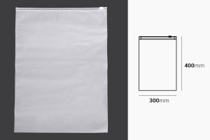 Sachets d'emballage en plastique 300 x 400 mm, semi-transparents mats avec fermeture éclair - 100 pcs-εικόνα_διαστάσεις