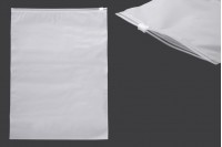 Matte semi-transparent zipper plastic bag in size 300x400 mm - 100 pcs