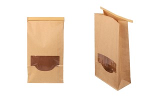Kraftbeutel 120x60x230 mm mit Sichtfenster und Draht zum Verschließen (Blechbinder)-1