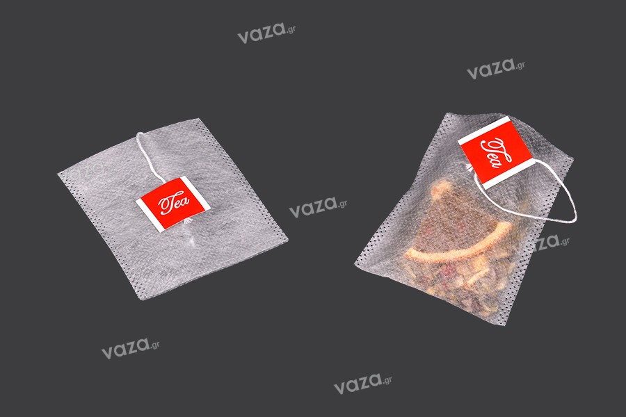 Tea bags 58x70 mm with card - 50 pcs