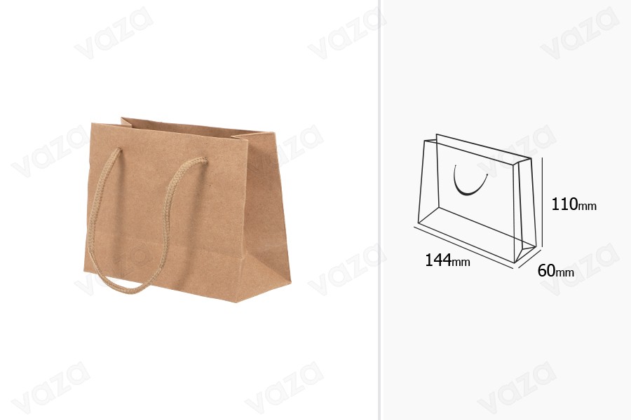 Sac cadeau en papier kraft - cordon 5 mm 144 x 60 x 110 Sac cadeau en papier kraft - cordon 5 mm 144 x 60 x 110-bildabmessungen