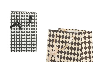 Papiertüte für Geschenke mit Henkel aus Satin und Schleife 190x120x270 mm in 2 Farben-1