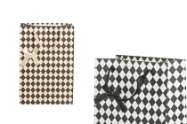 Papiertüte für Geschenke mit Henkel aus Satin und Schleife 190x120x270 mm in 2 Farben Papiertüte für Geschenke mit Henkel aus Satin und Schleife 190x120x270 mm in 2 Farben