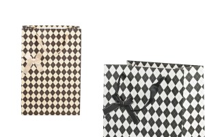 Papiertüte für Geschenke mit Henkel aus Satin und Schleife 190x120x270 mm in 2 Farben-2