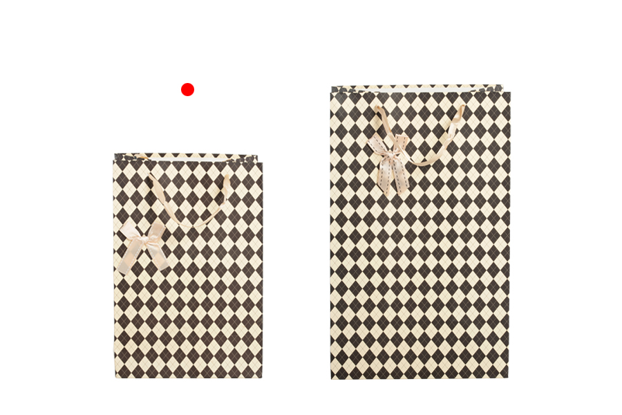Papiertüte für Geschenke mit Henkel aus Satin und Schleife 190x120x270 mm in 2 Farben Papiertüte für Geschenke mit Henkel aus Satin und Schleife 190x120x270 mm in 2 Farben