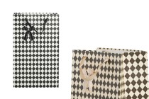 Papiertüte für Geschenke mit Henkel aus Satin und Schleife 230x150x370 mm in 2 Farben Papiertüte für Geschenke mit Henkel aus Satin und Schleife 230x150x370 mm in 2 Farben