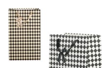 Papiertüte für Geschenke mit Henkel aus Satin und Schleife 230x150x370 mm in 2 Farben Papiertüte für Geschenke mit Henkel aus Satin und Schleife 230x150x370 mm in 2 Farben
