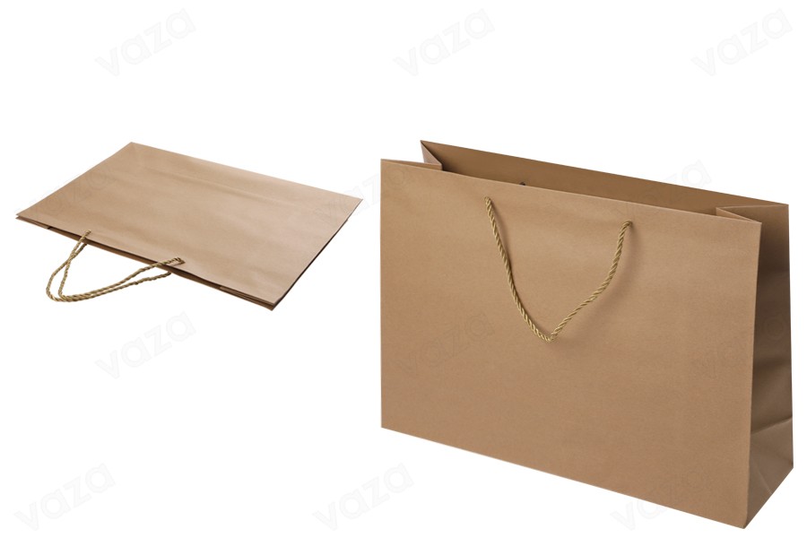 Sac cadeau en papier marron avec cordon torsadé 400 x 130 x 300 mm - 12 pcs Sac cadeau en papier marron avec cordon torsadé 400 x 130 x 300 mm - 12 pcs-photo_produit