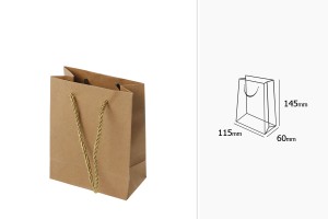Papierbraune Geschenktüte mit verdrillter Kordel 115x60x145mm - 12 Stk-2