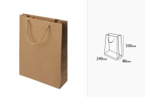 Sac cadeau en papier marron avec cordon torsadé 240 x 80 x 330 mm - 12 pcs Sac cadeau en papier marron avec cordon torsadé 240 x 80 x 330 mm - 12 pcs