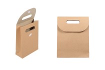 Sac cadeau en papier de couleur marron avec fermeture adhésive en papier hitch 150 x 60 x 200 mm