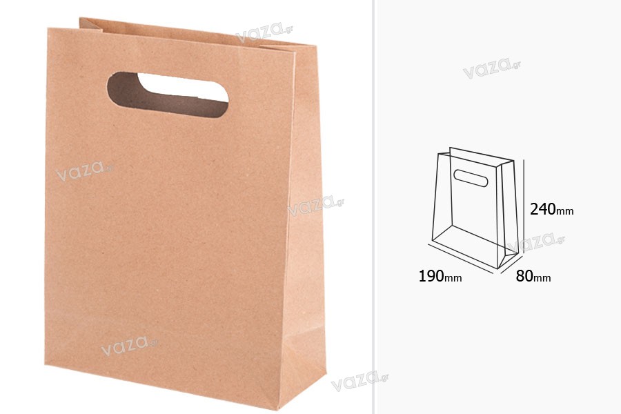 Borsa da regalo in carta di colore marrone 190x80x240 mm Borse