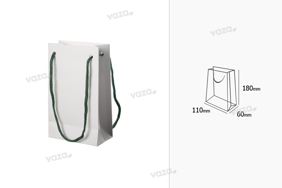 Sac cadeau en papier 110 x 60 x 180 mm avec cordon - 20 pcs