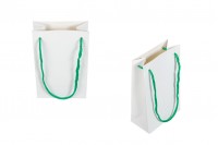 White paper gift bag with rope handle in size 110x60x180 mm - 20 pcs