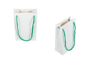 Sac cadeau en papier blanc 110 x 60 x 180 mm avec cordon - 20 pcs-1