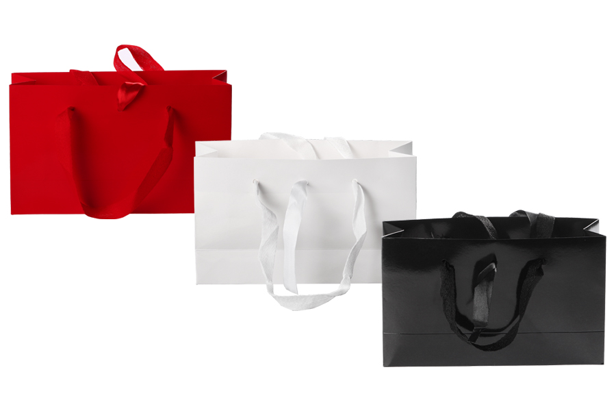 Geschenktüte 250x80x150 mm mit Griff und Bändchen zum Binden in verschiedenen Farben - 20 Stck Geschenktüte 250x80x150 mm mit Griff und Bändchen zum Binden in verschiedenen Farben - 20 Stck