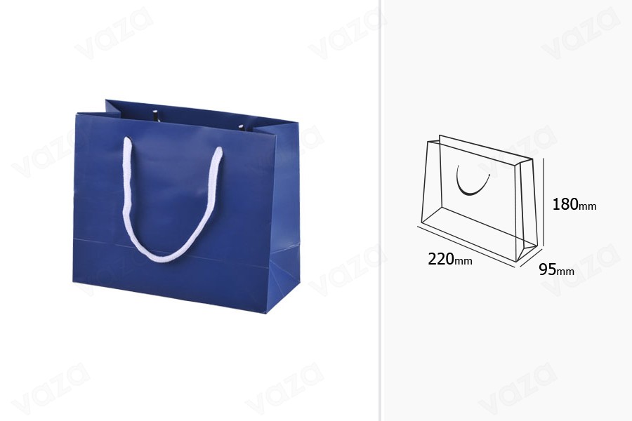 Sac cadeau en papier avec poignée ronde en coton en 2 couleurs - 220 x 95 x 180-photo_dimensions