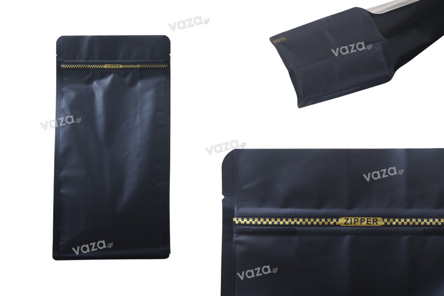 Σακουλάκια αλουμινίου τύπου Doy Pack με κλείσιμο "zip" και δυνατότητα σφράγισης με θερμοκόλληση 135x72x265 mm - 50 τμχ