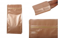 Σακουλάκια αλουμινίου τύπου Doy Pack με κλείσιμο "zip" και δυνατότητα σφράγισης με θερμοκόλληση 135x72x265 mm - 50 τμχ