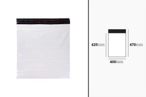 Wasserdichte PE-Kurier-Transporttaschen mit Selbstklebeverschluss 400x470mm - 100 Stück-εικόνα_διαστάσεις