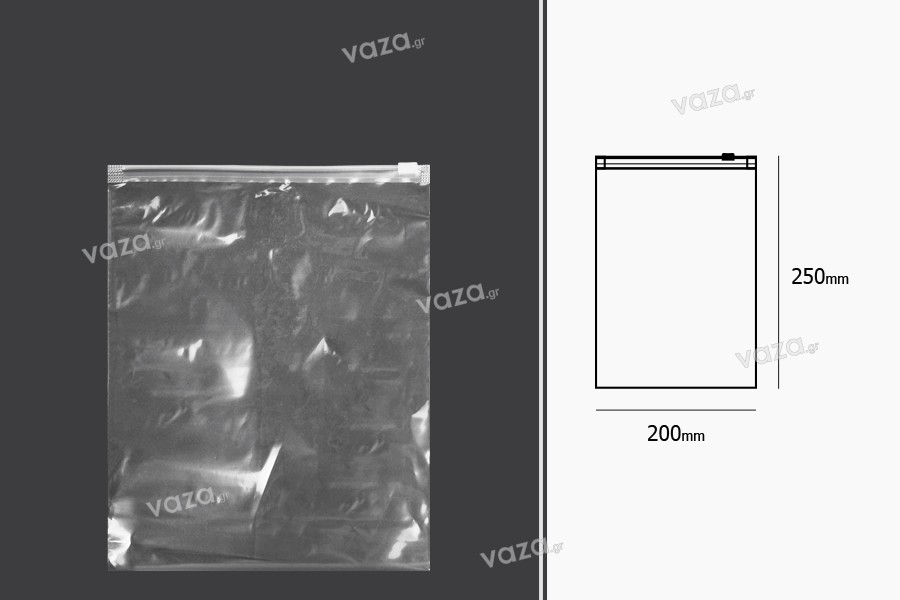PE zipper bags in size 200x250 mm - 50 pcs