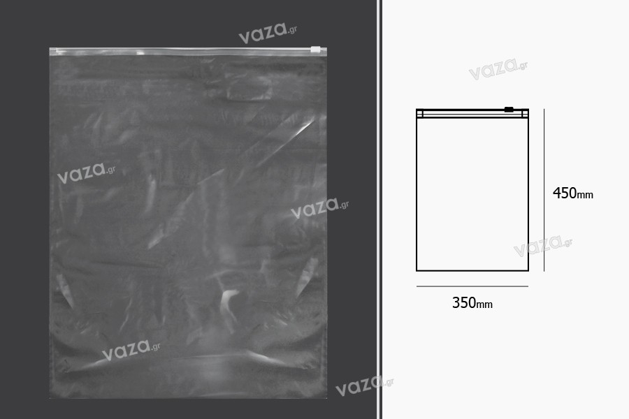 Bustine in plastica (PE) con cerniera 350x450mm – 50pz