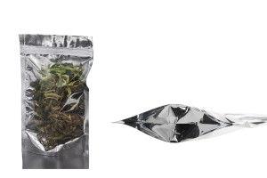 Standbodenbeutel aus Aluminium, Doy Pack, transparent mit Druckverschluss, verschließbar (durch Schweißgerät) 140X 40 X 220 -100 Stücke-1
