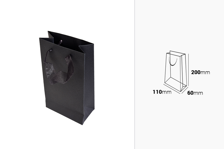 Geschenktüte in Schwarz mit 110x60x200 Organzakordel Geschenktüte in Schwarz mit 110x60x200 Organzakordel