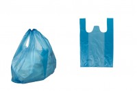 Plastic bag 26x40 cm in blue color - 100 pcs