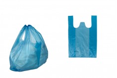 Plastic bag 26x40 cm in blue color - 100 pcs