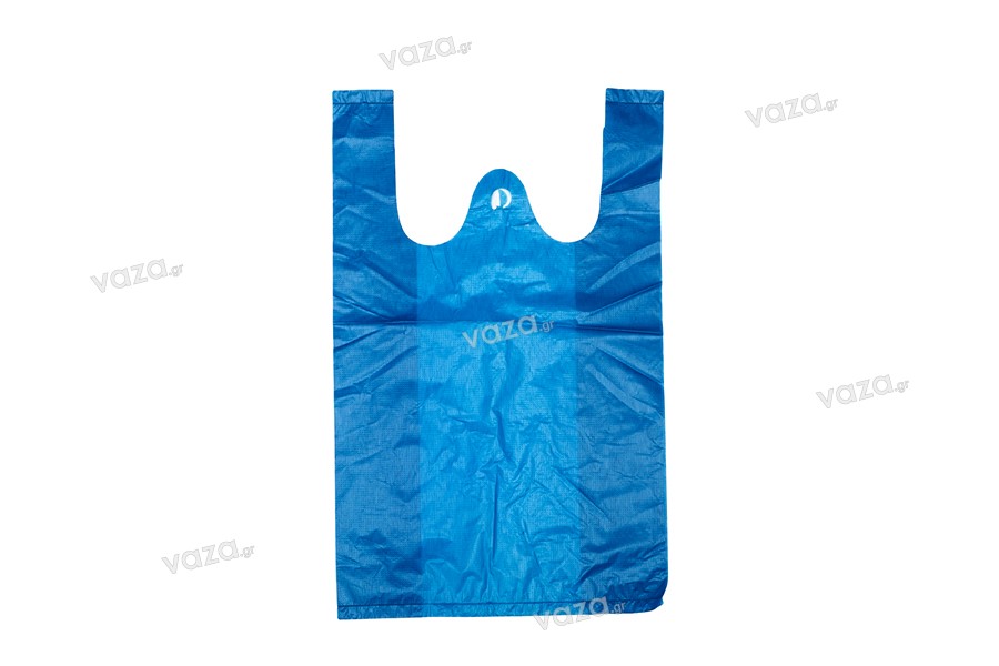 Σακούλα πλαστική 20x32 cm σε μπλέ χρώμα - 100 τμχ