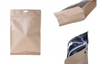 Σακουλάκια κραφτ τύπου Doy Pack, με κλείσιμο "zip", εσωτερική επένδυση αλουμινίου και δυνατότητα σφράγισης με θερμοκόλληση 170x80x260 mm - 50 τμχ