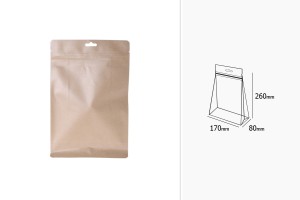 Taschen Kraft Formel Doy Pack-Verschluss „zip“, Aluminium Innenauskleidung und verschließbare durch Hitze 170x80x 260 mm - 50 Stück-εικόνα_διαστάσεις