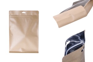 Taschen Kraft Formel Doy Pack-Verschluss „zip“, Aluminium Innenauskleidung und verschließbare durch Hitze 200x80x 290 mm - 50 Stk-1
