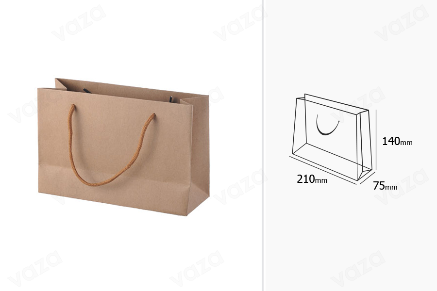 Sac cadeau en papier kraft écologique avec cordon en coton 210 x 75 x 140 Sac cadeau en papier kraft écologique avec cordon en coton 210 x 75 x 140-photo_dimensions