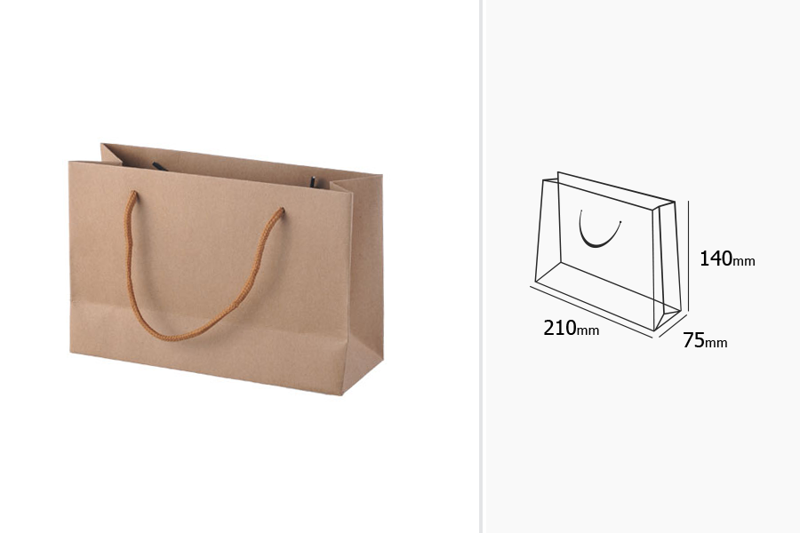 Geschenktasche aus Kraftpapier mit Baumwollhenkel  210x75x140