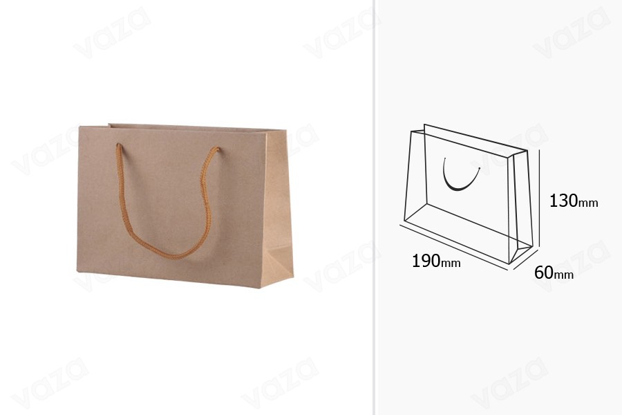 Sac cadeau en papier kraft écologique avec cordon en coton 190 x 60 x 130 Sac cadeau en papier kraft écologique avec cordon en coton 190 x 60 x 130-photo_dimensions