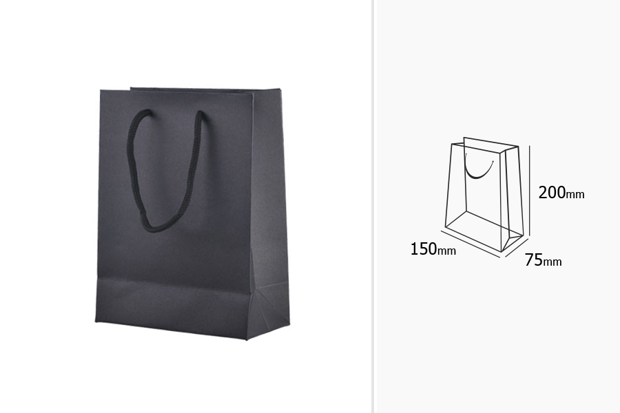 Geschenktasche in schwarz oder in Kraft mit Baumwollhenkel 150x75x200 Geschenktasche in schwarz oder in Kraft mit Baumwollhenkel 150x75x200