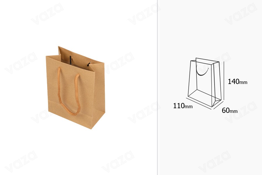 Sac cadeau en papier kraft avec cordon de 3 mm et texture lisse 110 x 60 x 140 Sac cadeau en papier kraft avec cordon de 3 mm et texture lisse 110 x 60 x 140-photo_dimensions