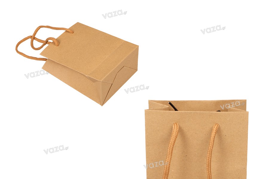 Τσάντα δώρου χάρτινη κραφτ με κορδόνι 3 mm και λεία υφή 110x60x140