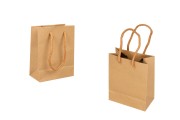 Kraft paper gift bag with a 3 mm elegant rope handle  in the same colour as the bag, in size 110x60x140