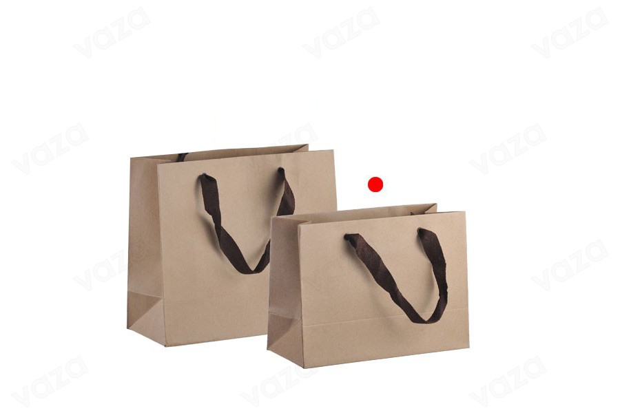Sac cadeau en papier kraft écologique - poignée marron avec poignée noire de 20 mm - 230 x 100 x 170 Sac cadeau en papier kraft écologique - poignée marron avec poignée noire de 20 mm - 230 x 100 x 170-εικόνα_σύνθεση
