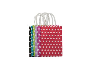 Sac en papier à pois 150 x 80 x 210 mm dans une variété de couleurs-1