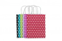 Sac en papier à pois 210 x 110 x 270 mm dans une variété de couleurs