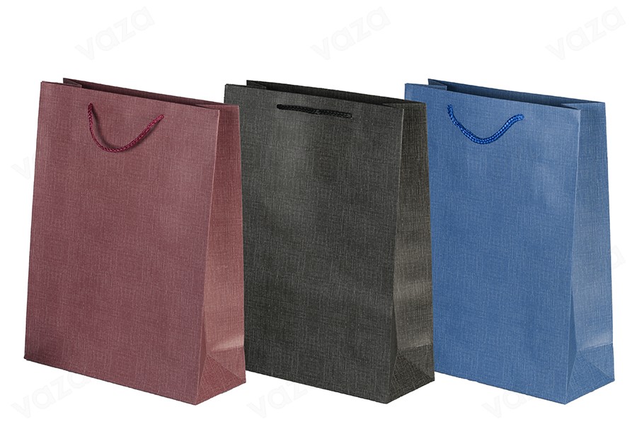 Sac en papier avec poignée 250 x 100 x 330 mm dans une variété de couleurs couleurs Sac en papier avec poignée 250 x 100 x 330 mm dans une variété de couleurs couleurs-photo_produit