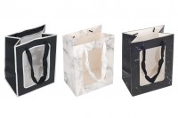 Paper gift bag 150x100x200 mm with window and handle - 12 pcs