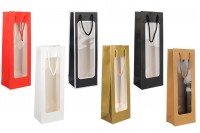 Paper gift bag 125x85x360 mm with window and handle - 12 pcs