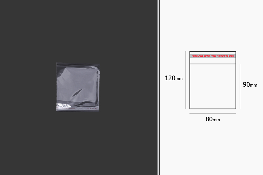 şeffaf yapışkan bağlama ile torbalar 80x120 mm - 1.000 adet